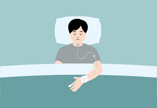 簡易検査の装着の様子